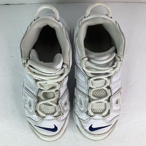 NIKE AIR MORE UPTEMPO WHITE ALL OVER LACE TIE DH9723- 100 US SZ 2.5Y - Picture 7 of 10